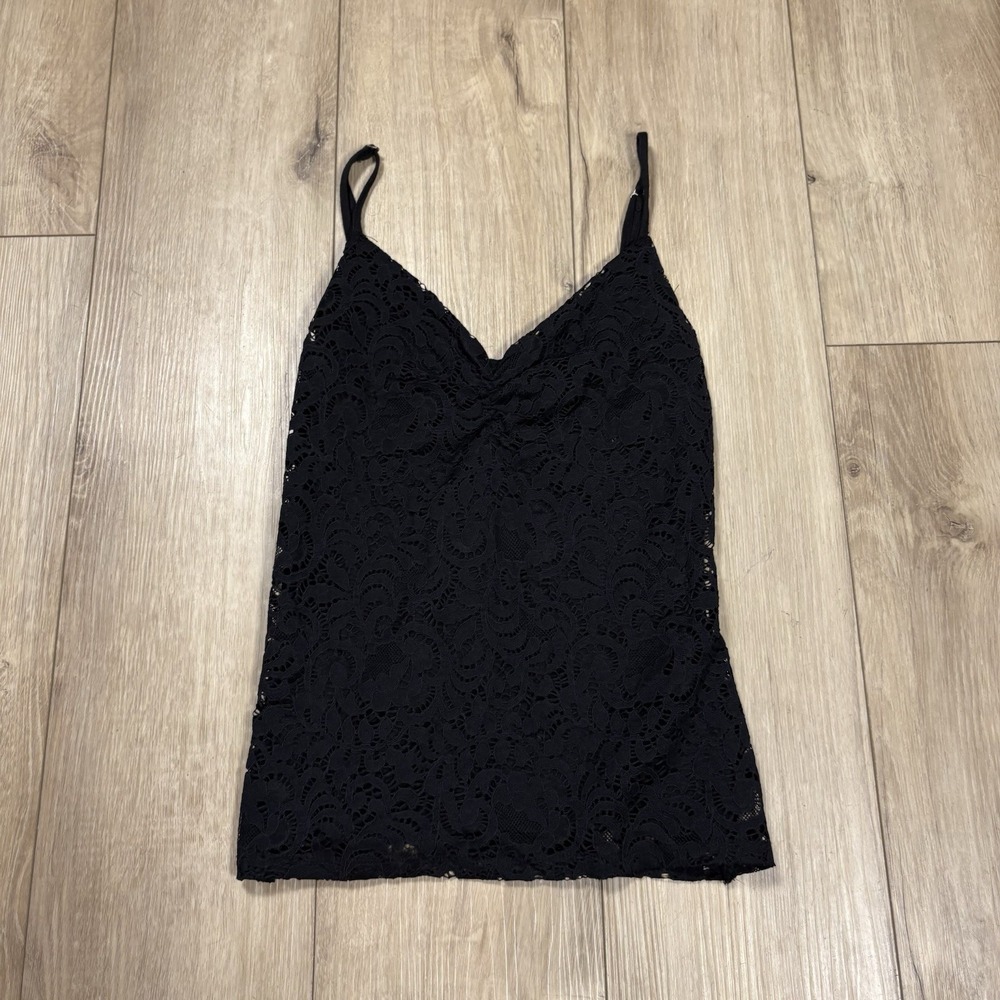 Women's Small Hollister Black Lace Tank Top Adjustable Strap